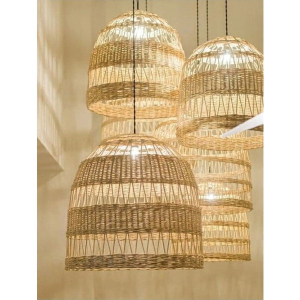 Just Best Rattan, Bambu, Hasır Avize Sarkıt Bohem Avize - Ekru - 1'li Avize Fiyatı