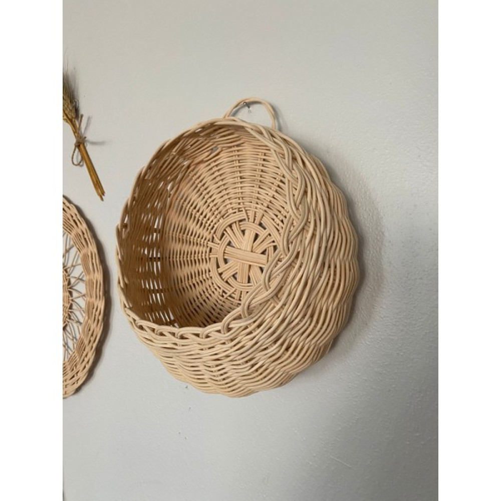 Just Best Rattan Bambu Hasır Duvar Sepeti, Düzenleyici - Bej Sepet Fiyatı