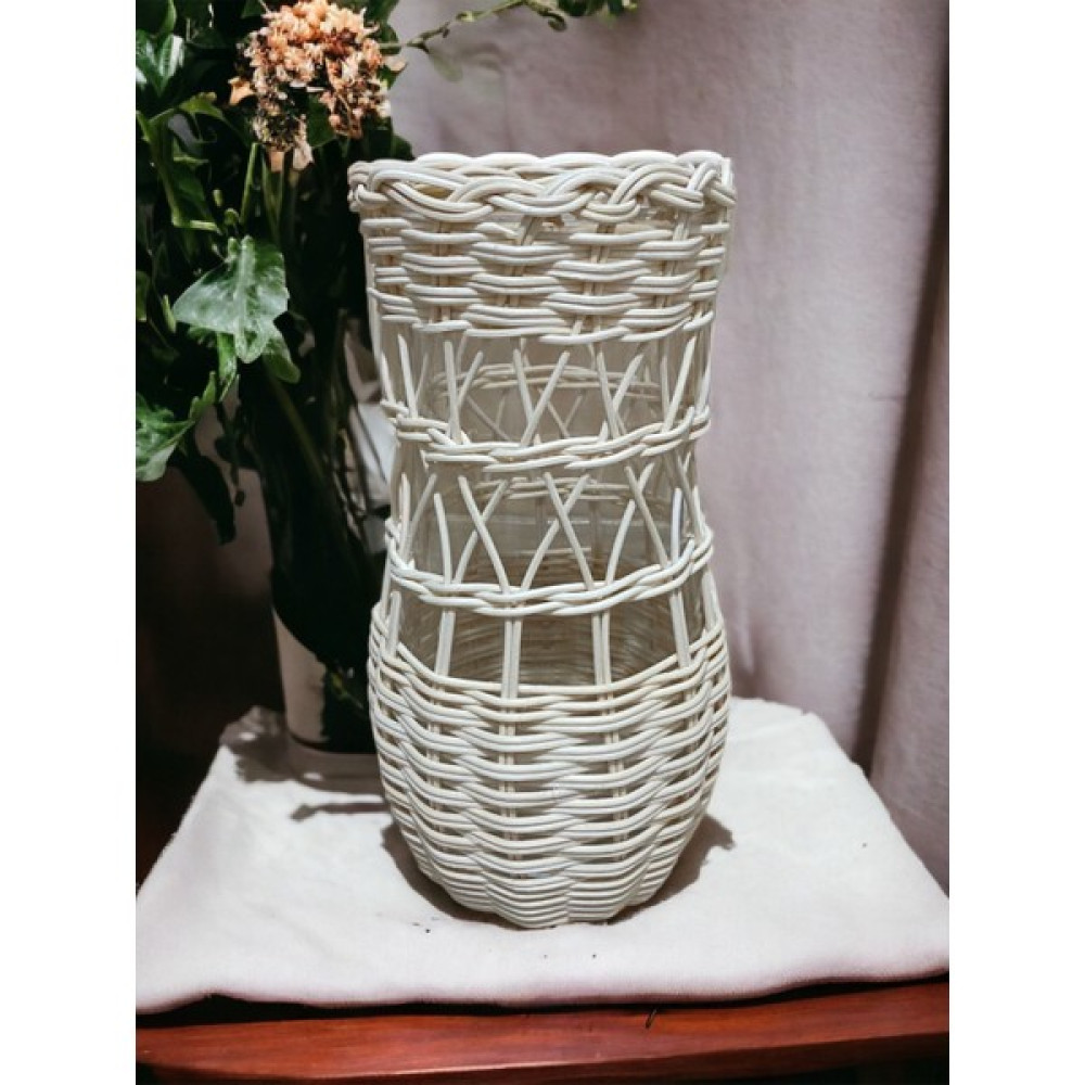 Just Best Rattan Bambu Hasır Vazo Bohem Handmade Çiçeklik Saksı Dekoratif - Bej Saksı ve Aksesuarları Fiyatı