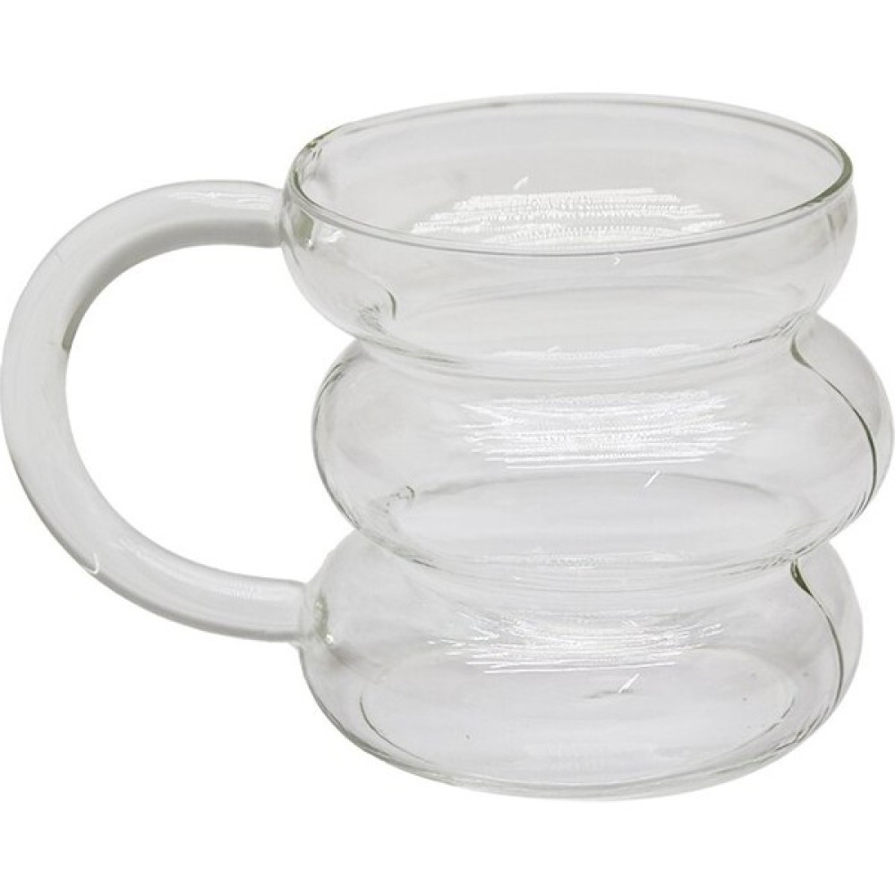Just Cheap Halkalı Kulplu Termisil Cam Bardak 400ML (4434) - Beyaz Fincan / Bardak / Kahve Takımı Fiyatı