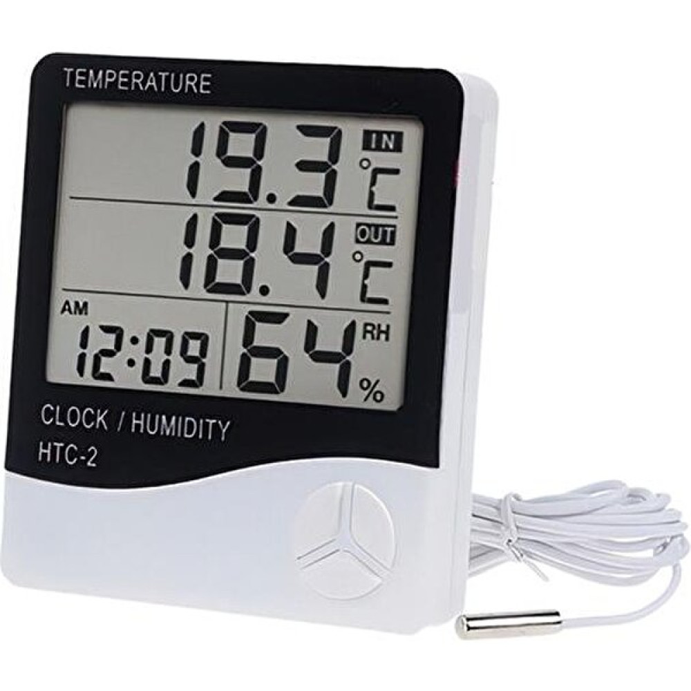 Just Cheap Iç ve Dış Ortam Sıcaklığını Ölçebilen LCD Ekran Saat Göstergeli Alarmlı Nem Ölçer Termometre (4434) Nalburiye & Hırdavat Fiyatı