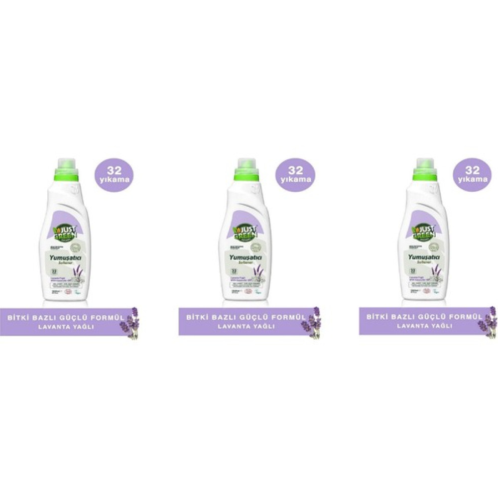 Just Green Organic 3'lü Yumuşatıcı 3 x 1000 ml - 3 lt Yumuşatıcı Fiyatı