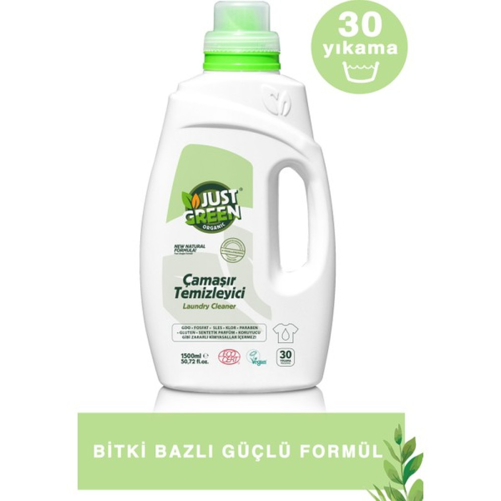 Just Green Organic Çamaşır Deterjanı 30 Yıkama 1500ml Çamaşır Deterjanı Fiyatı