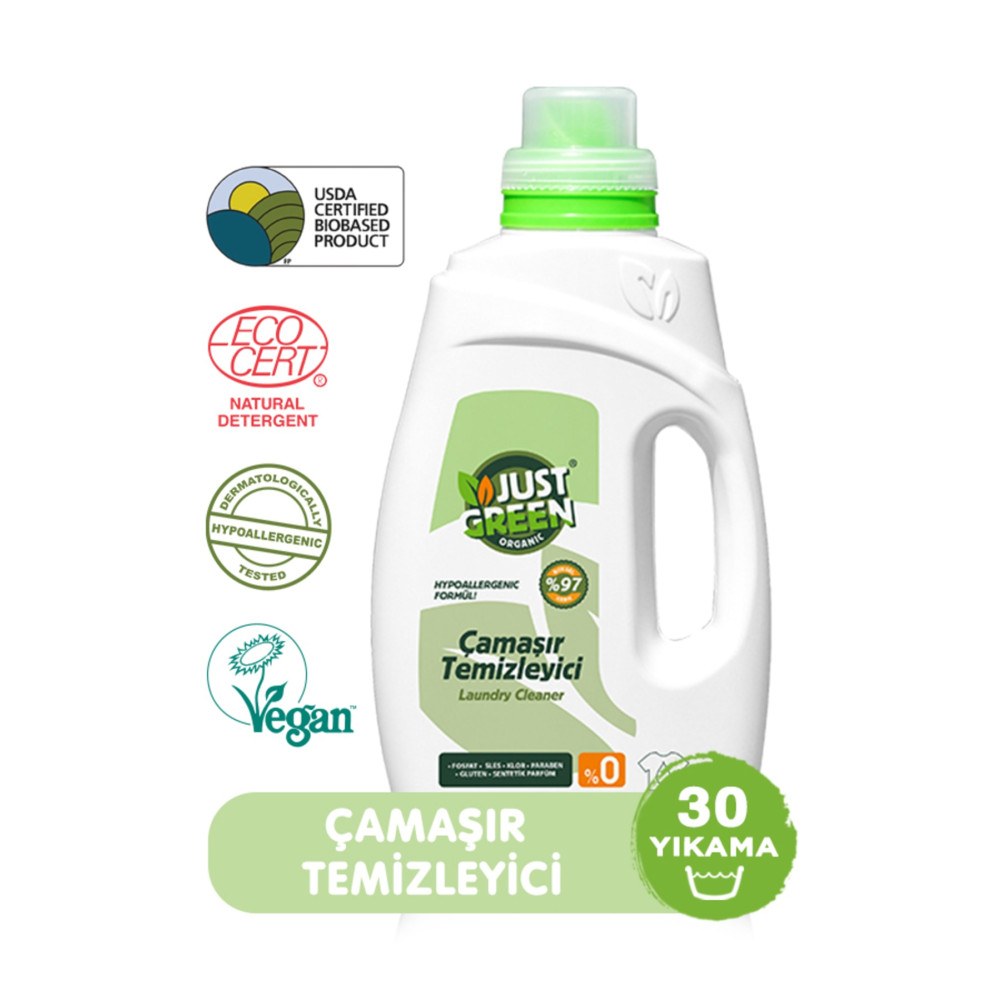Just Green Organic Çamaşır Temizleyici 30 Yıkama 1.5 L Çamaşır Deterjanı Fiyatı