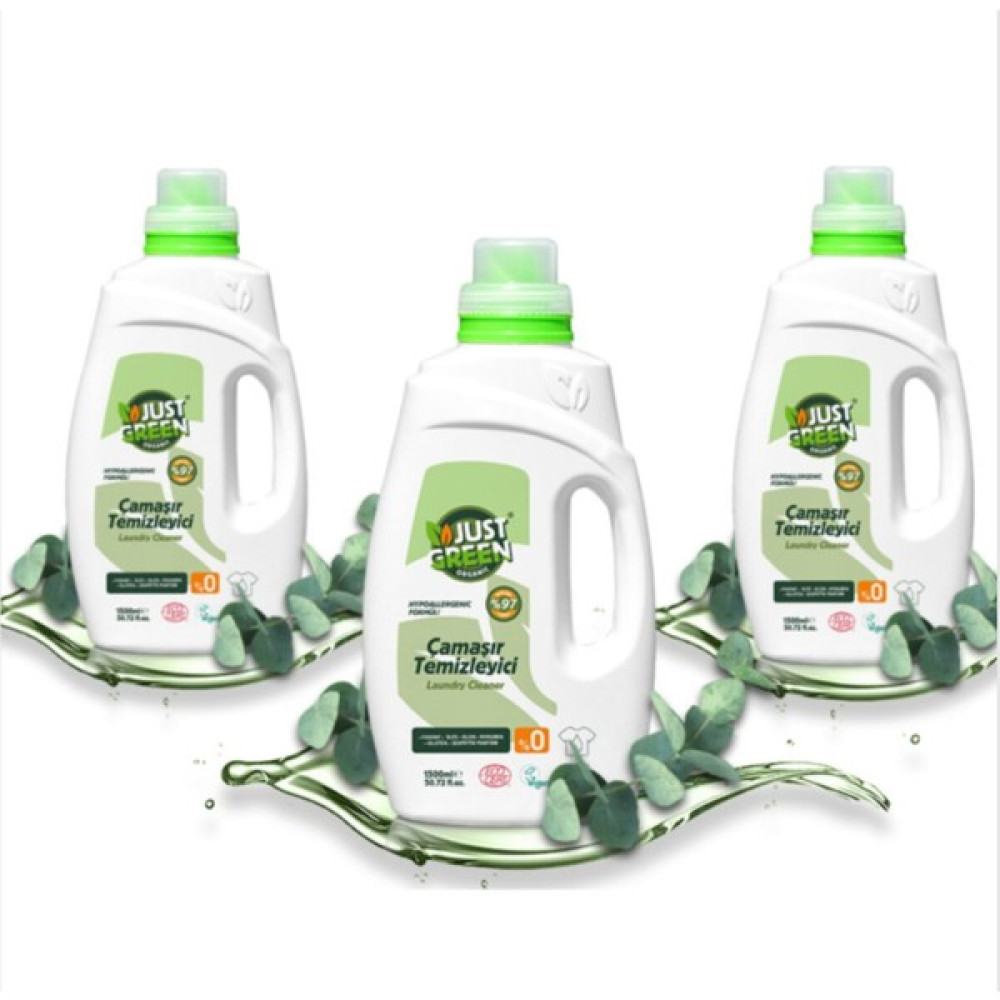 Just Green Organic Çamaşır Temizleyici 3'lü Set / 3X1500ML - 4,5 lt Çamaşır Deterjanı Fiyatı