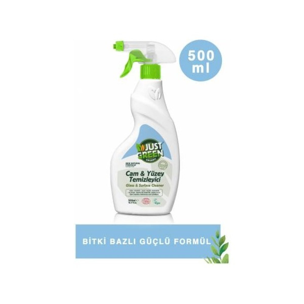 Just Green Organic Just Green Cam ve Yüzey Temizleyici 500 ml x 3 - 1,5 lt Temizlik Malzemeleri Fiyatı