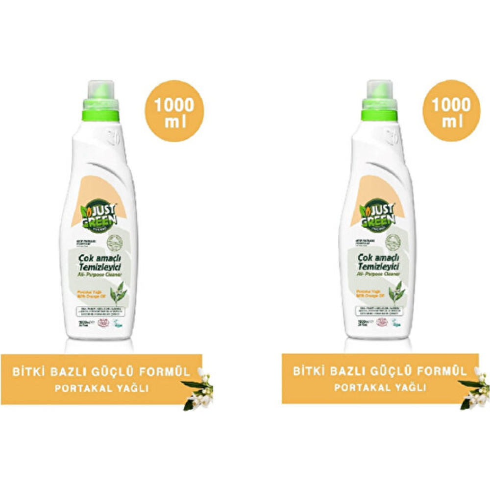 Just Green Organic Just Green Çok Amaçlı Yüzey Temizleyici 1000 ml x 2 - Beyaz Temizlik Malzemeleri Fiyatı