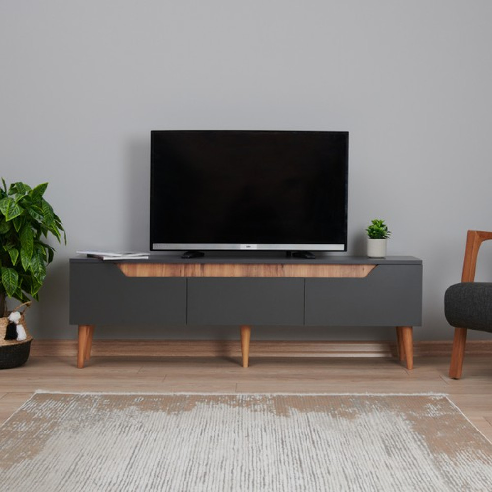 Just Home Carpi Tv Ünitesi - Antrasit / Atlantik Çam - Atlantik Çam - Antrasit Tv Ünitesi / Sehpası Fiyatı
