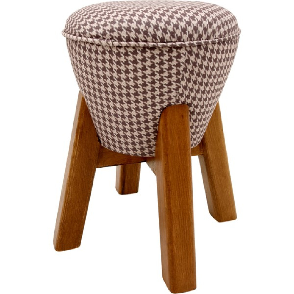 Just Home Retro Mantar Puf - Kahverengi Kazayağı - Kahverengi Desenli Puf Fiyatı