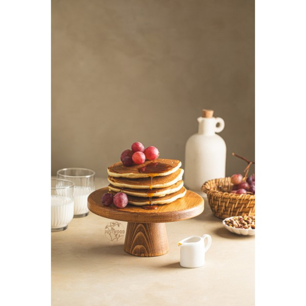 Just Wood Justwood Mini 20 cm Ahşap Ayaklı Yuvarlak Pasta Kurabiye Sunum Servis Tabağı Mutfak Gereçleri Fiyatı