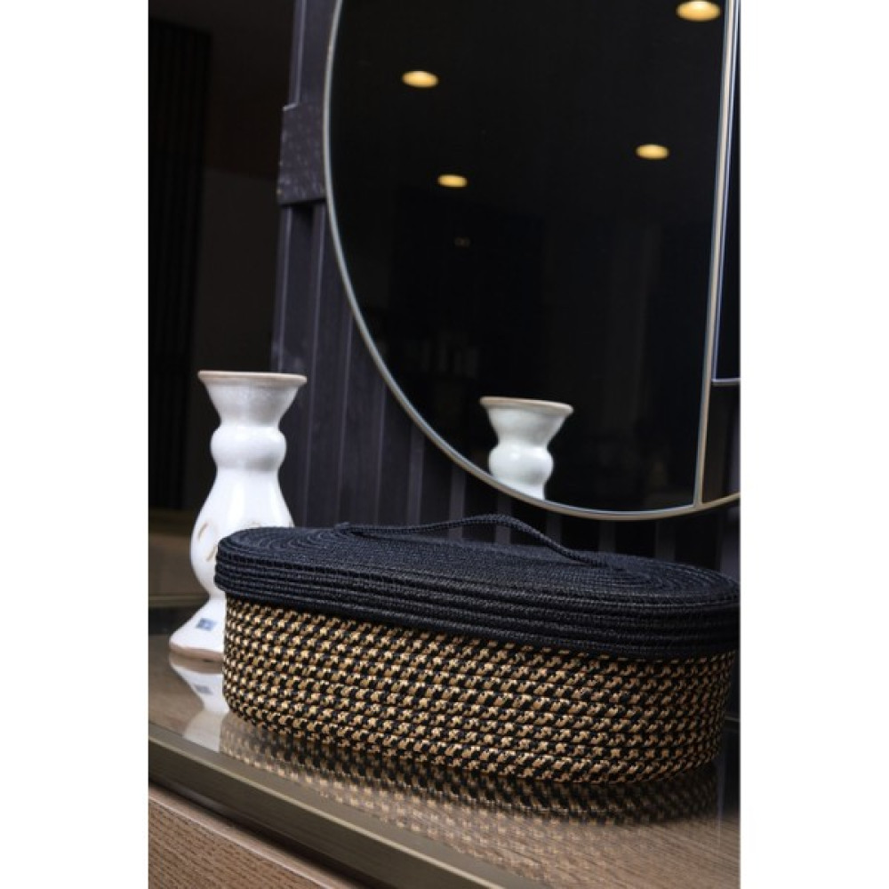  jüt Hasır Sepet Oval Kapaklı Organizer 30X20X11 - 140 Sepet Fiyatı