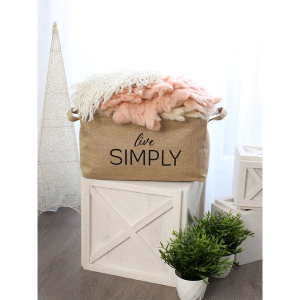 Jut Kumaş Sepet Dikdörtgen Live Simply Hasır Dekoratif Oyuncak Eşya Sepeti Büyük Boy 25CMX31CMX42CM Sepet Fiyatı
