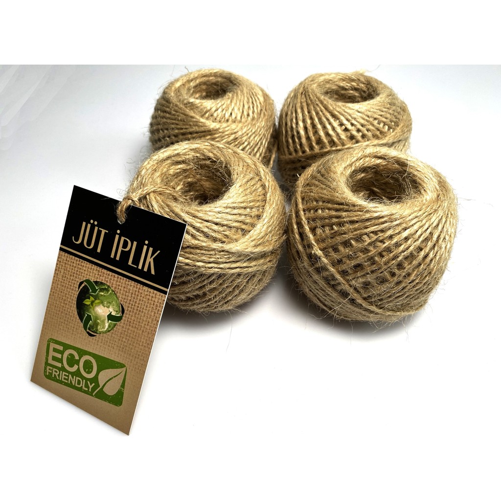 Jütburada 100 gr Açık Kahverengi Jüt İplik 4'lü Doğal Elyaf ve Eco-Friendly Özellikler - 4 Adet Diğer Fiyatı
