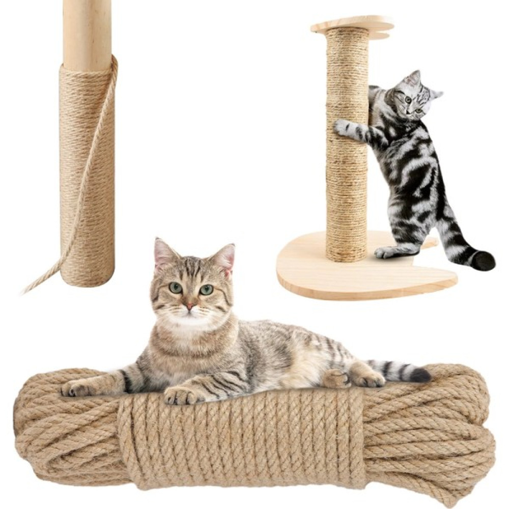 Jütburada Kedi Tırmalama Ipi 6 mm 10 Metre Jüt Halat Evcil Hayvan Ürünleri Fiyatı