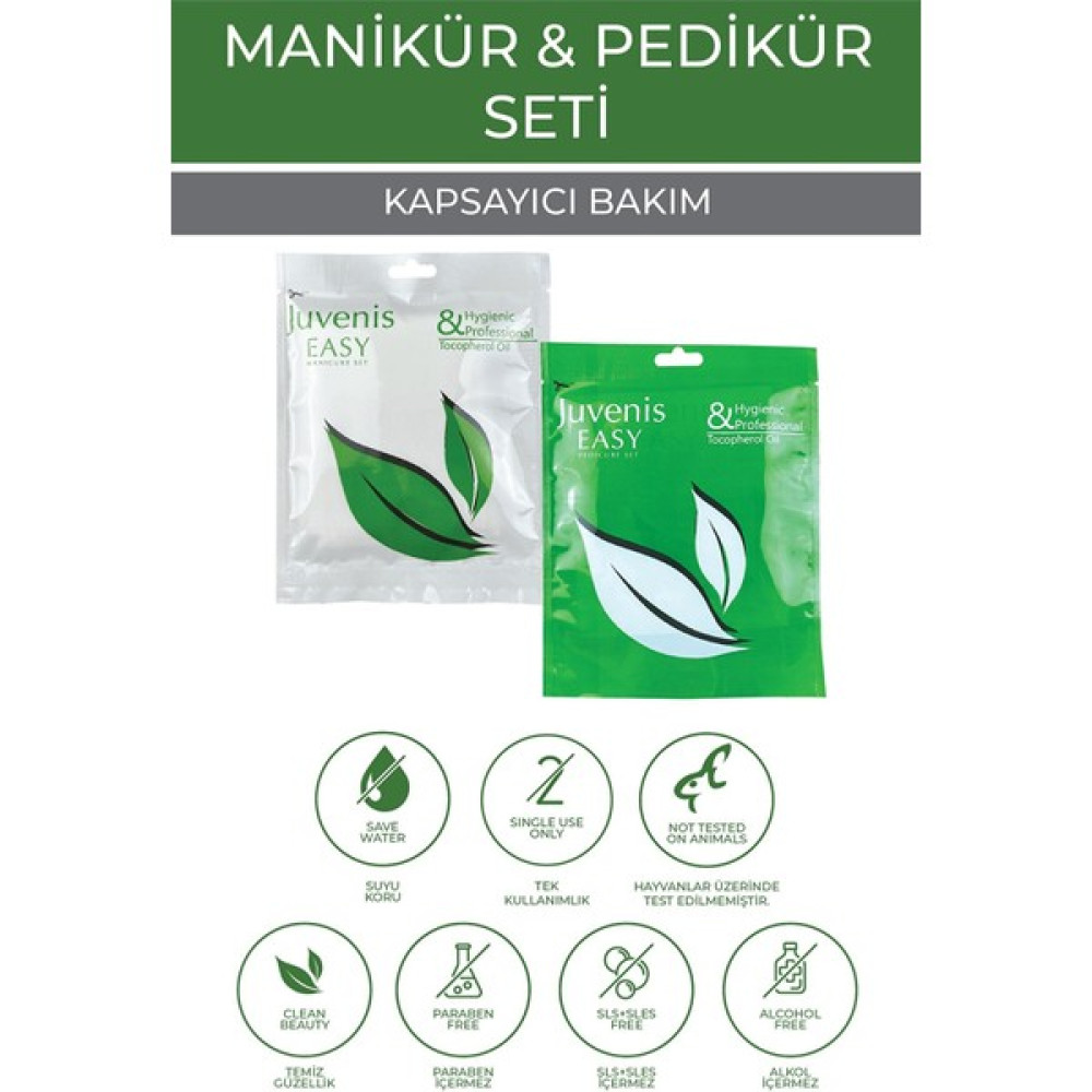 Juvenis Kozmetik Manikür Seti ve Pedikür Seti Evde Tek Kullanımlık Kişiye Özel E Vitaminli 2'li Tırnak Bakım Seti Oto Boyaları Fiyatı