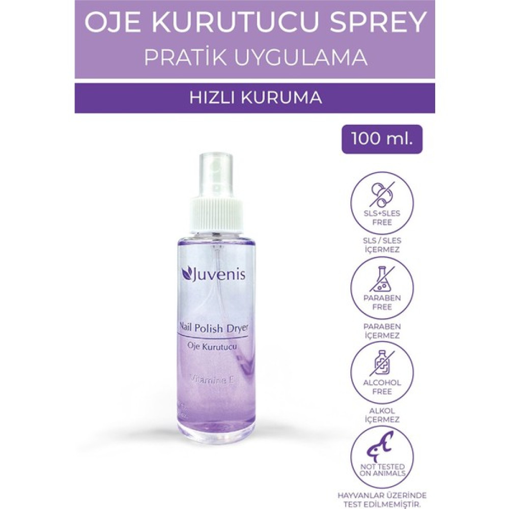 Juvenis Oje Kurutucu Hızlı Oje Kurutma E Vitaminli Yağ ve İz Bırakmayan Oje Kurutucu Sprey 100ml Oto Boyaları Fiyatı