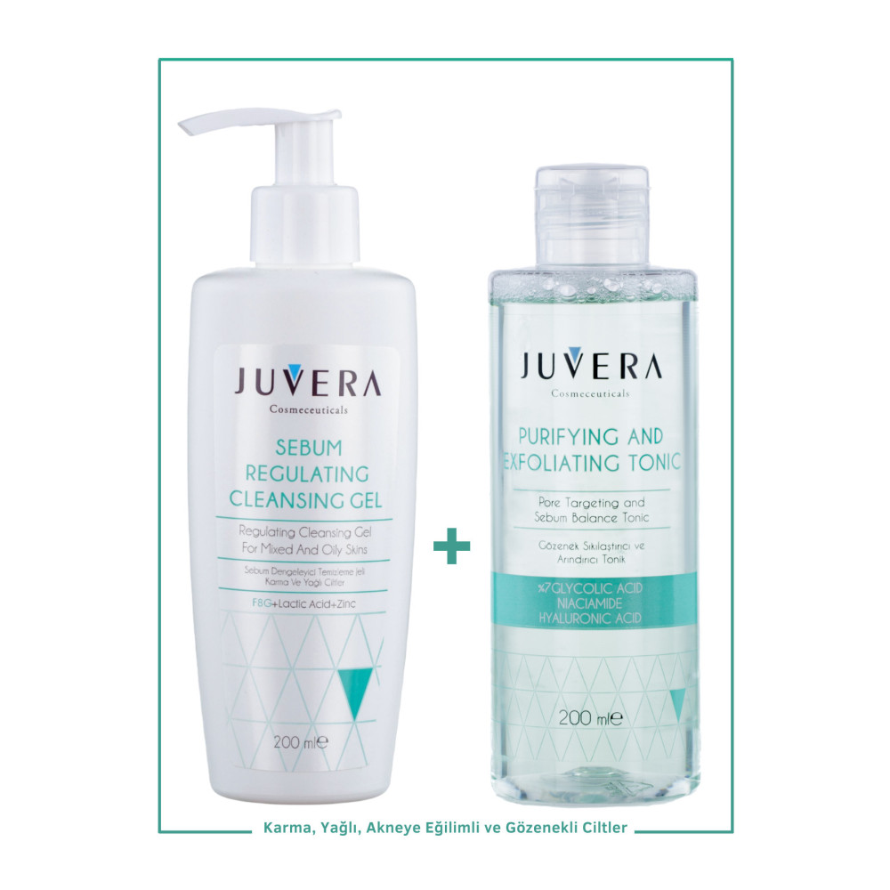 JUVERA Cosmeceuticals Yağlı Ve Akneye Eğilimli Ciltler Için Temizleme Jeli Ve Gözenek Sıkılaştırıcı Arındırıcı Tonik Cilt Temizleme ve Peeling Fiyatı