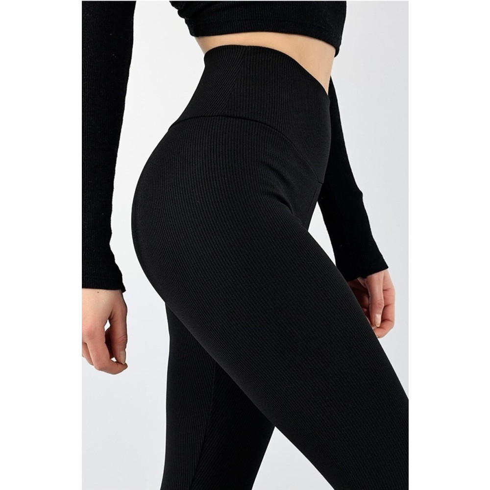 Juwen Kadın Siyah Ekstra Yüksek Bel Içi Polarlı Şardonlu Fitilli Tayt 2XL Beden Tayt Fiyatı