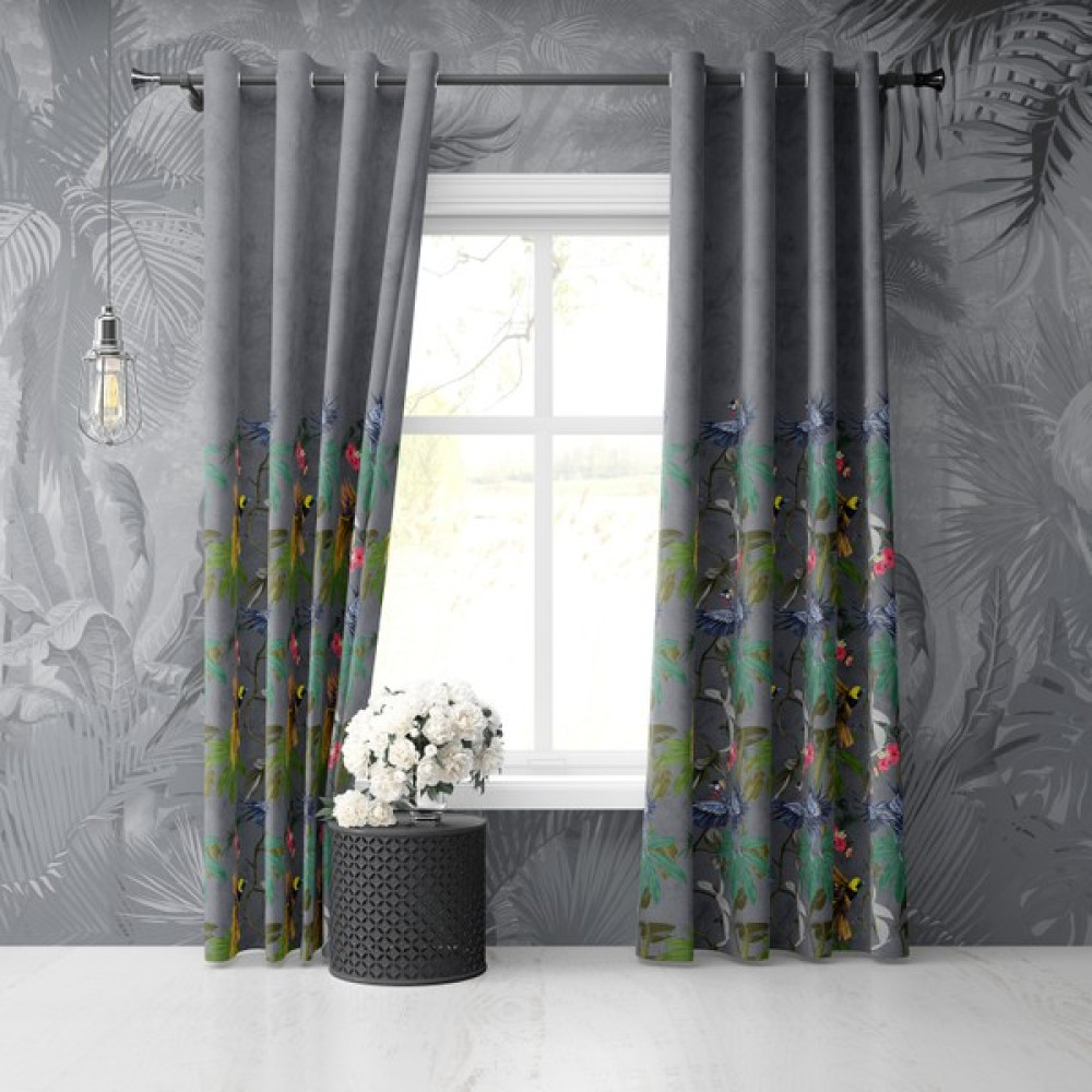 Jwk Home Kuşlar Desenli Fon Perde Petek Kumaş Tek Kanat (145X260) - Renkli - 145 x 260 cm Fon Perde Fiyatı