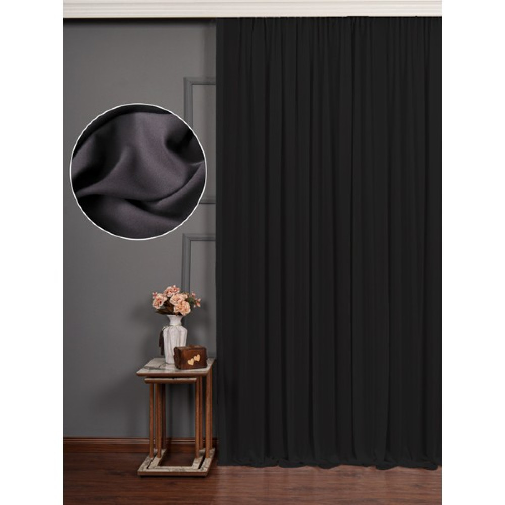 Jwk Home Şifon Queen Krep Ekstraforlu Tül Perde Pilesiz Siyah - 150 x 260 cm Tül Perde Fiyatı