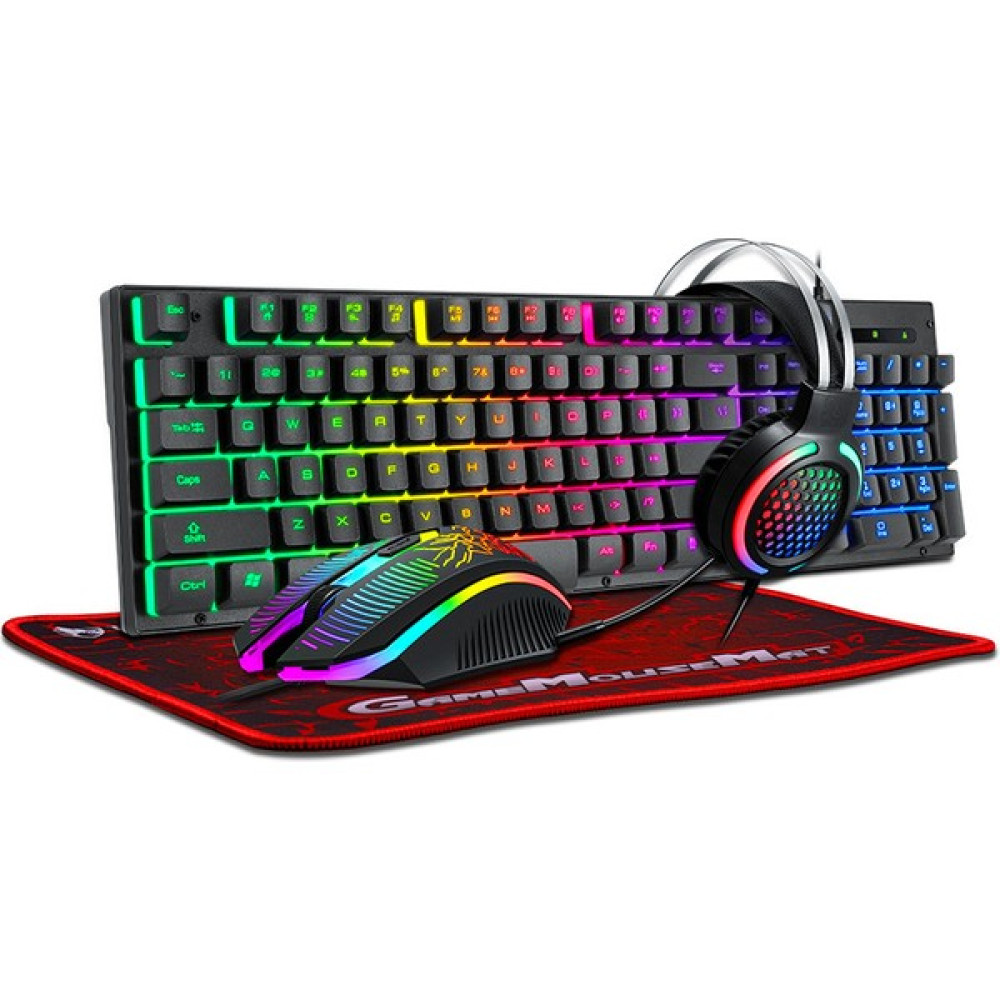 Jyhong Dört Parça Klavye ve Fare Seti Klavye Fare Kulaklık Mouse Pad Kablolu Aydınlatma Seti (Yurt Dışından) - Siyah Klavye - Mouse Fiyatı