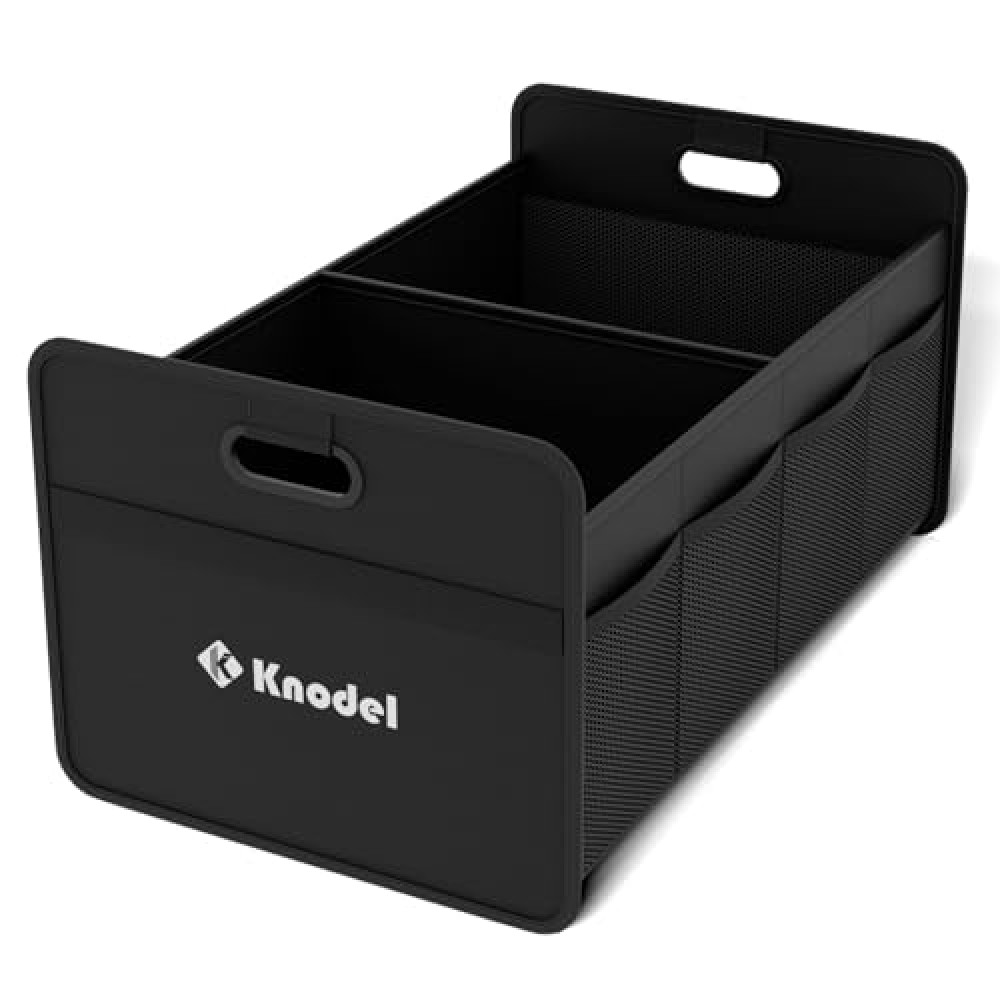 K KNODEL Car Trunk Organizer, Foldable Organizer for Car, Automotive Consoles & Organizers, Storage with Reinforced Handles (Small, Black)