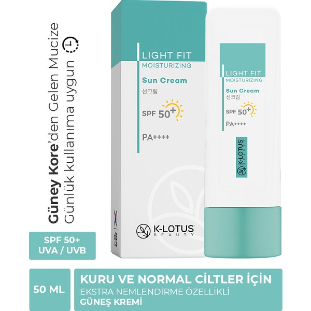 K-Lotus Beauty K-Lotus Light Fit Yüz ve Vücut Spf 50+ Nemlendirici Güneş Kremi 50ML (Kuru ve Normal Ciltler İçin) Güneş Kremleri ve Losyonları Fiyatı