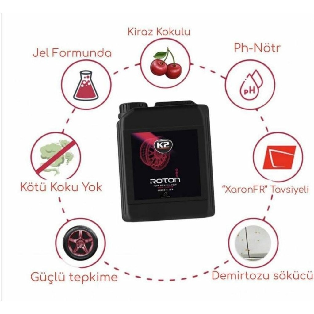 K2 Roton Pro 5l Demirtozu Sökücü Jel Ph Nötr Oto Genel Temizlik Fiyatı