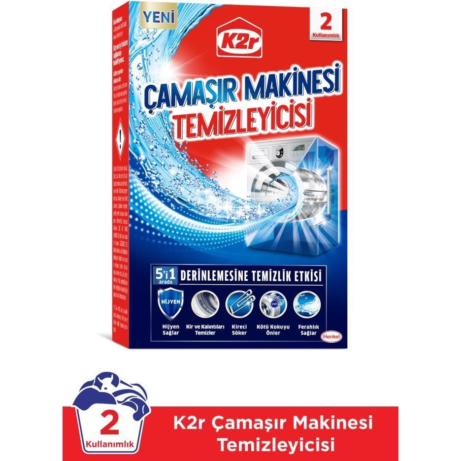 K2R Çamaşır Makinesi Temizleyici 150 gr Derinlemesine Temizlik Etkisi ile Hijyen Sağlar Çamaşır Makineleri Fiyatı