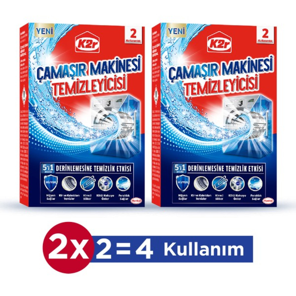 K2r Çamaşır Makinesi Temizleyicisi 2'li Set (4 Kullanım) - 75 gr Çamaşır Makinesi Ürünleri Fiyatı