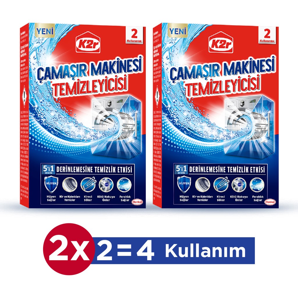 K2r Çamaşır Makinesi Temizleyicisi 2'li Set (4 Kullanım) - 75 gr Çamaşır Makinesi Ürünleri Fiyatı