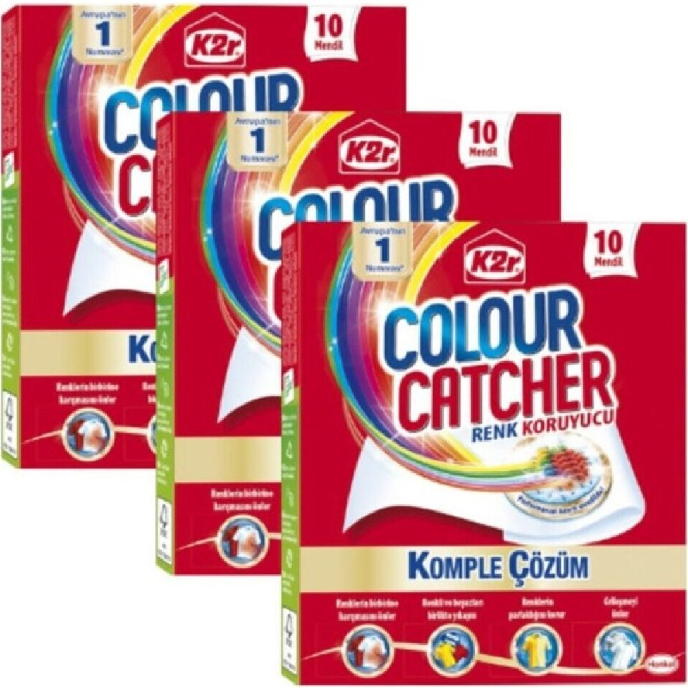 K2R Colour Catcher Renk Koruyucu Mendil 10'lu 3 Paket - 30 Yıkama Çamaşır Yıkama Fiyatı