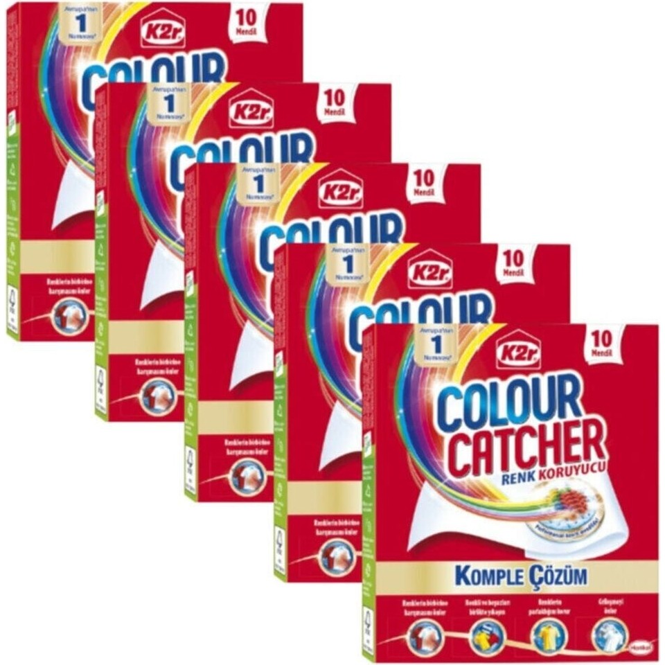 K2R Colour Catcher Renk Koruyucu Mendil 10'lu 5 Paket Parfümsüz 50 Yaprak 1 Katlı Parfümler Fiyatı