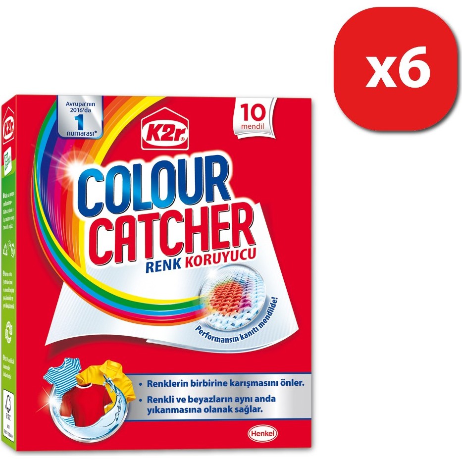K2R Colour Catcher Renk Koruyucu Mendil 6'lı Set 6x10 Diğer Fiyatı