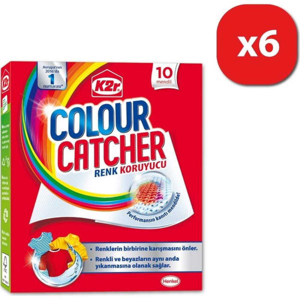 K2R Colour Catcher Renk Koruyucu Mendil 6'lı Set 6x10 Çamaşır Deterjanı Fiyatı