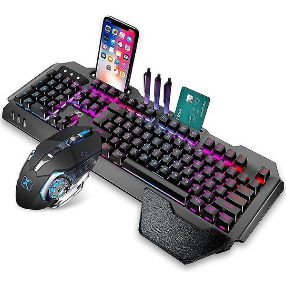K680 Rgb Şarj Edilebilir Oyun Kablosuz Klavye ve Fare Seti (Siyah) - Siyah Klavye - Mouse Fiyatı