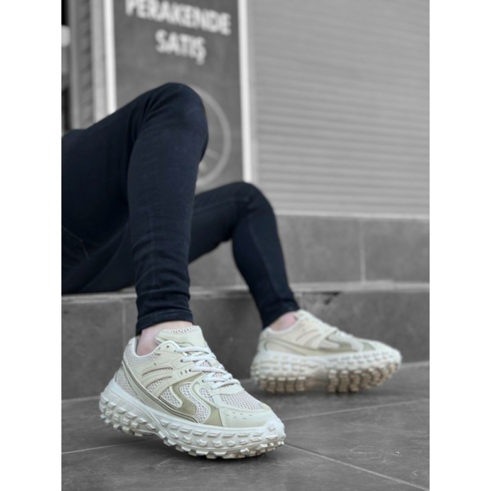 K&A CLZ946 Tarz Sneakers Ithal Krem Fileli Rahat Taban Spor Ayakkabısı Spor Ayakkabı Fiyatı