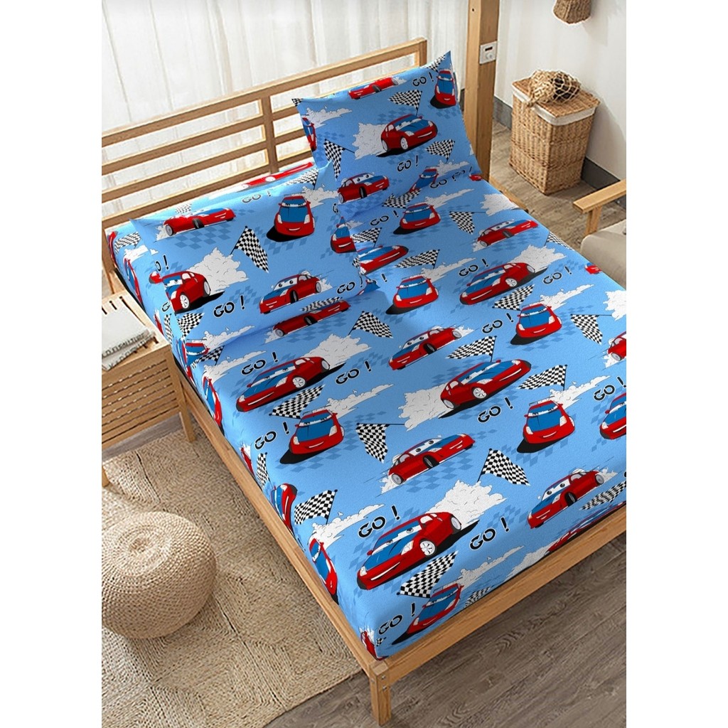 Kaan Tek Kişilik Arabalı Çarşaf Seti - 90 x 190 cm - Renkli Çarşaf Fiyatı