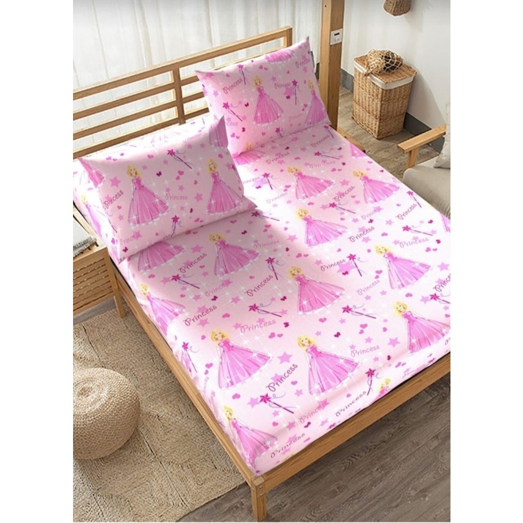 Kaan Tek Kişilik Prenses Lastikli Çarşaf Seti Pamuk Açık Pembe 100 x 200 cm Ranforce Kumaş Çarşaf Fiyatı