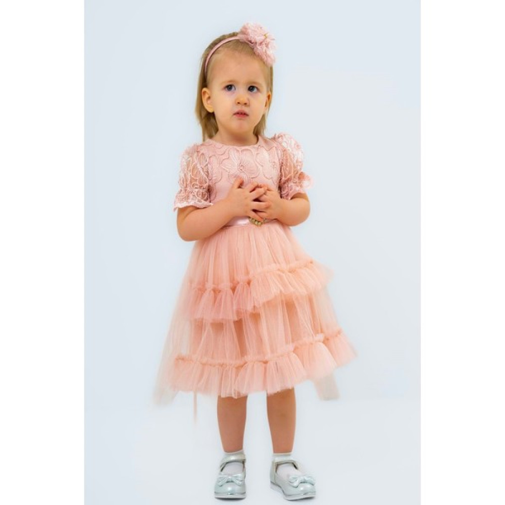 Kabartma Dantel Tüllü Elbise - Miss Armina Kids - Elbise - Beyaz - 2 Yaş - CS2023000002-2621 Kız Çocuk Elbise Fiyatı