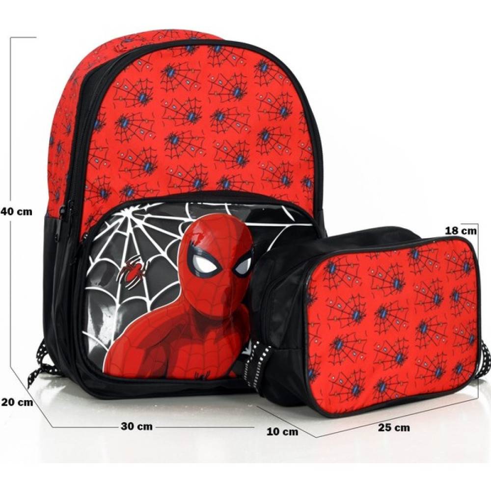 Kabkabi Erkek Çocuk Ilk ve Ortaokul Spiderman Örümcek Adam Baskılı Okul Sırt ve Beslenme Çantası Seti DC10172 - Kırmızı - Sırt + Beslenme Çantası Okul Çantası Fiyatı
