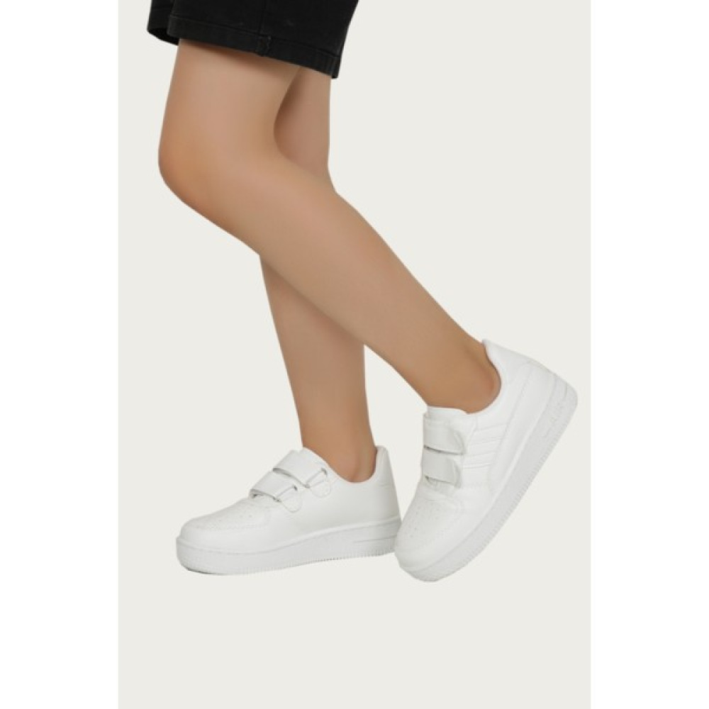 Kabkabi Kız Çocuk Beyaz Cırt Cırtlı Outdoor Spor Ayakkabı Sneaker DC10164 Kız Çocuk Günlük Ayakkabısı Fiyatı