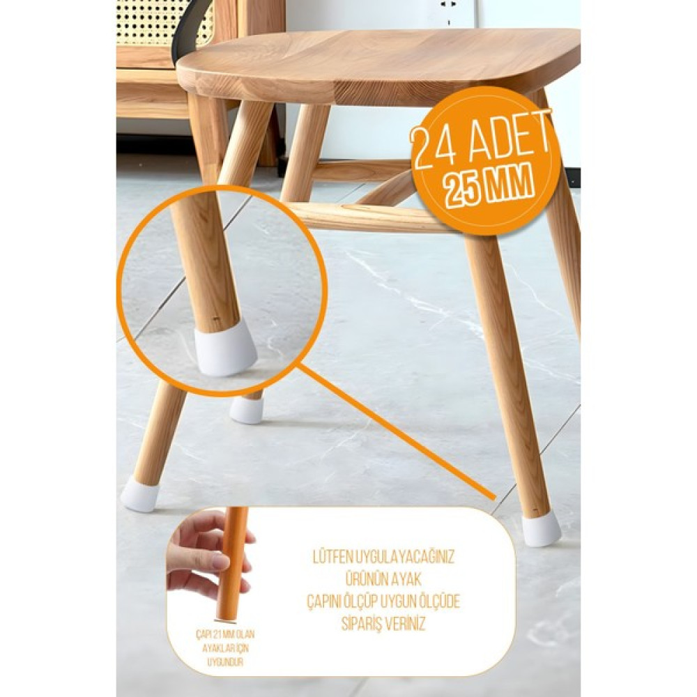 Kacar Home 24 Ad 25 mm Beyaz Silikon Masa Sandalye Pabuç Kaydırmaz Oto Boyaları Fiyatı