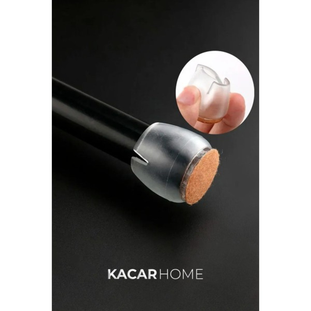 KACAR Sandalye Pabucu 8 Adet Şeffaf, Masa Sandalye Zemin Koruyucu Şeffaf Slikon Pabuç 21 mm - 25 mm Oto Boyaları Fiyatı