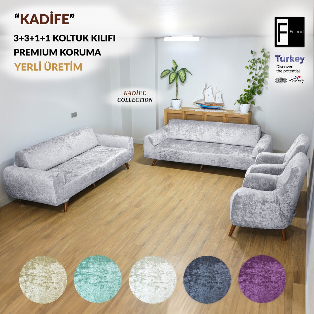 KADİFE 3+3+1+1 gri Lastikli Kanepe Örtüsü | Lastikli Koltuk Örtüsü | koltuk kılıfı - 180 x 230 cm SSD / Solid State Drive Fiyatı
