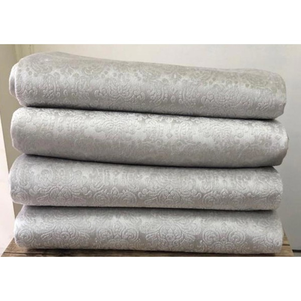 Kadife Baskılı Süngerli Kaymaz Koltuk ve Çekyat Örtüsü 180 x 210 cm - Açık Gri Koltuk & Kanepe Örtüsü Fiyatı