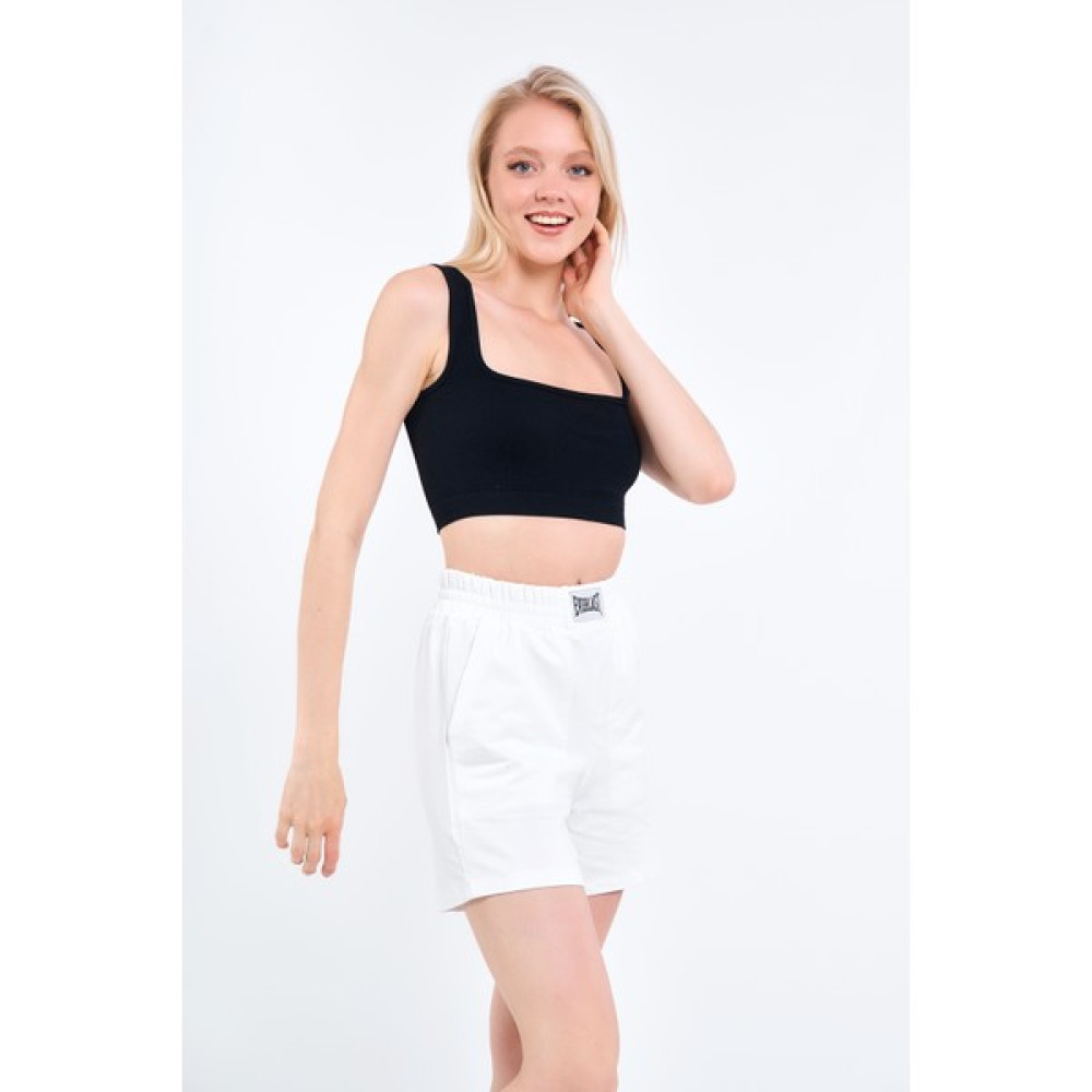 Kadın Beyaz Yüksek Bel Relax Fit Mini Örme Şort Bayan Şort Fiyatı