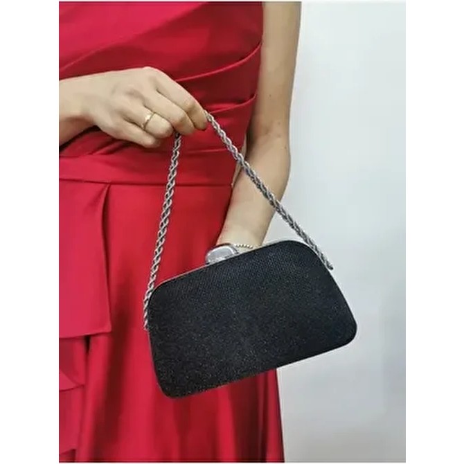 Kadın Big Taşlı Siyah Abiye Clutch Portföy Zincir Askılı El Düğün Nişan Gece Omuz Çantası Giyim & İç Giyim Fiyatı