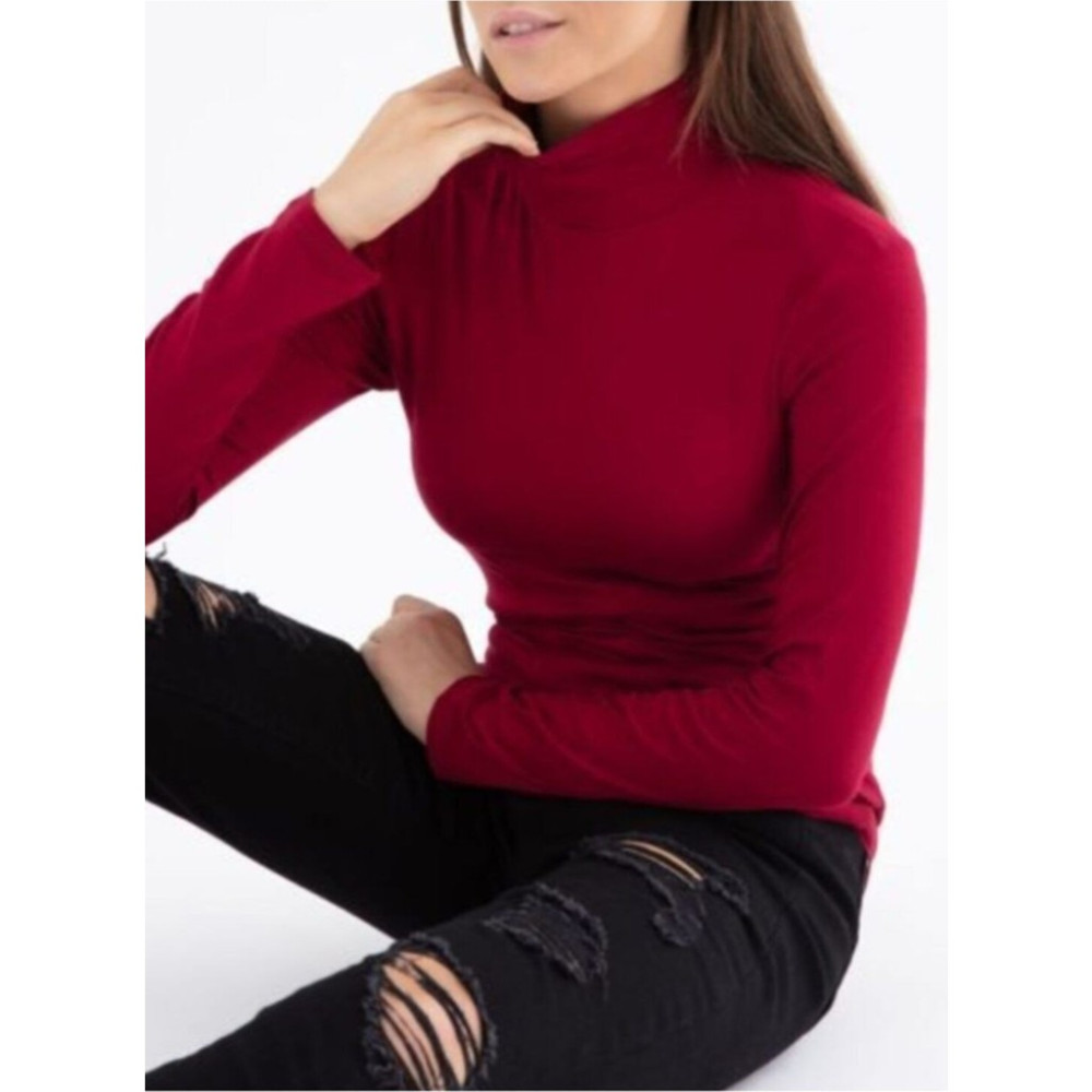 Kadın Bordo Boğazlı Penye Kumaş Body İç Body Fiyatı