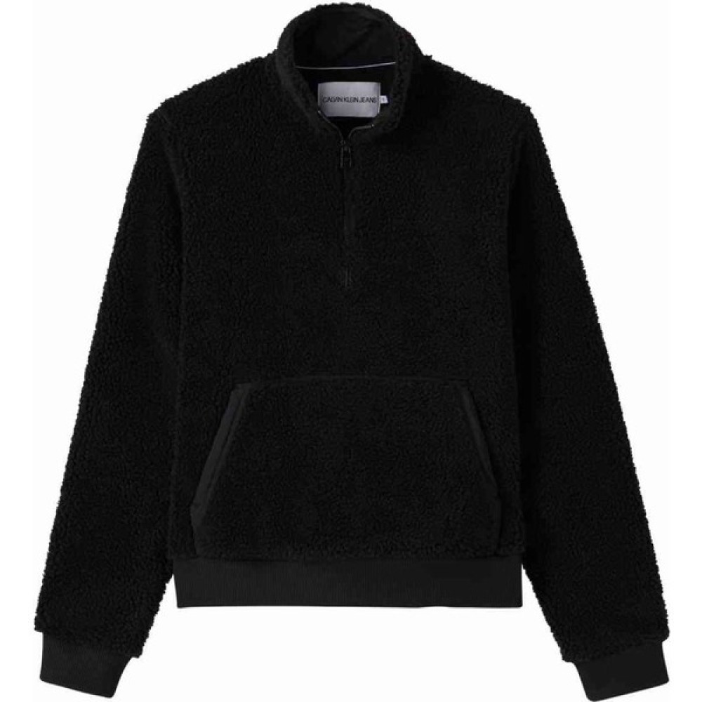 Kadın Ck Siyah Sherpa Mock Neck Zıp Bayan Sweatshirt Fiyatı